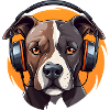 Pitbull mit Kopfhörern Cool