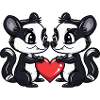 Skunk Couple Saint-Valentin