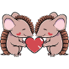 Couple de tatou amoureux Saint-Valentin
