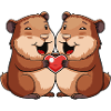 Beaver Couple Valentine's Day