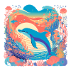 Underwater Rainbow Dolphin