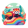 Rainbow Panda at Rest