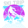 Retro Ski Trip Neon Graphic