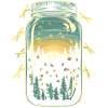 Magical forest fireflies