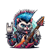 Katze Rock and Roll Gitarrist