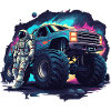 Astronaut monstertruck i rummet
