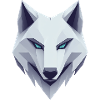 Logo del lupo, testa di lupo, emblema, lupo bianco
