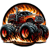 Monster truck fiery