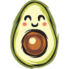 Funny avocado with happy face