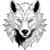 Mystic Wolf Face Print