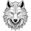 Mystic Wolf with Detail Drawing