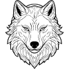 Huge Wolf Head Illustration