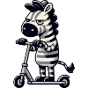 Zebra Kickroller Skurril Lustig Comic