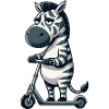 Mürrisches Zebra Roller Comic Rollerspaß