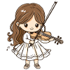 Violoniste fille dessin animé