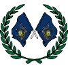 USA Pennsylvania flags in laurel wreath