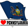 Drapeau Pennsylvanie coeur PENNSYLVANIE