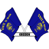 Two flags text OREGON