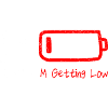 Minimalistische Batteriewarn-Illustration