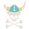 Totenkopf mit Wikingerhelm