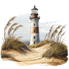 Lighthouse behind the dunes