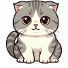 Linda caricatura de gato kawaii