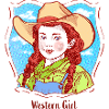 Western-Mädchen Portrait im Pop-Comic