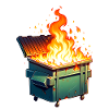 Burning garbage can