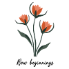 Orangene Tulpen im Minimalstil
