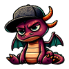 Lila HipHop Drachen Kappe
