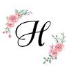 Rosa Blumenbuchstabe h