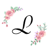 Lettre l florale rose