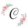 Pink floral letter c