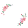 Lettre m florale rose