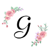 Pink floral letter g