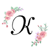 Pink floral letter k