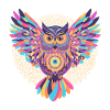 Regenbogenmandala-Eule