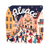 Alsace festive danse village