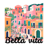 Colourful Mediterranean terraced village