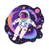Space Rainbow Astronaut