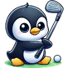 Cute Penguin Golfer Cartoon Funny