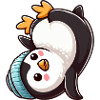 Penguin Headstand Chibi Cartoon Breakdance