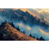 Mountain Landscape Illustration Poster