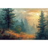 Waldlandschaft Illustration Poster