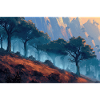 Poster Illustration Paysage de Forêt
