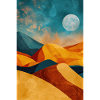 Desert Landscape Illustration Poster