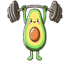 Avocado lifting weights