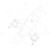 Fusée spatiale dans les étoiles