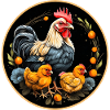 Cute chicken family