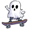 Ghost on skateboard